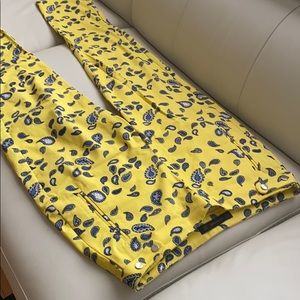 Zara Yellow Printed Pants, Size 6